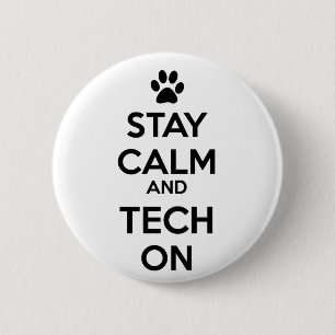 stay calm and tech on button