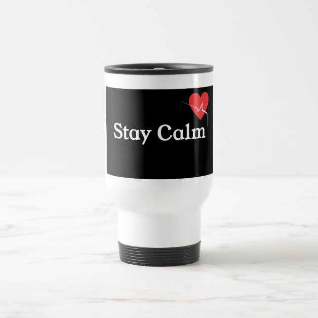 Stay Calm Coffee Mug & Travel Mug – Funny & Relaxe (Center)