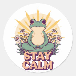 Stay Calm Frog Sticker