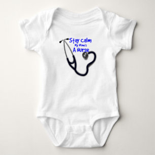 Stay calm my mum's a nurse baby bodysuit