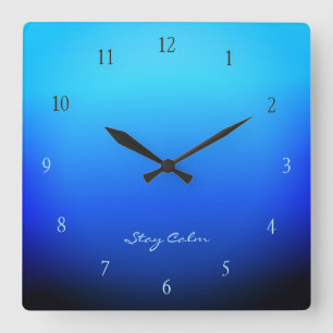 Stay Calm Ocean Gradient Square Wall Clock
