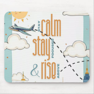 Stay Calm, Stay Focused, and Rise Above Themed Mouse Mat