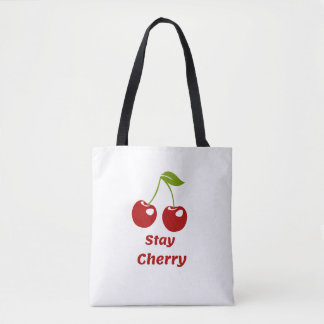 Stay Cherry – White Tote