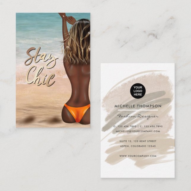 Stay Chic Beach Event Planner Business Card (Front/Back)