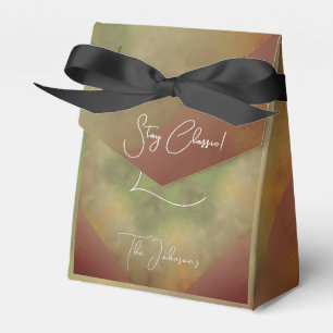 Stay Classic Rustic Sepia Kaleidoscope Script Favour Box