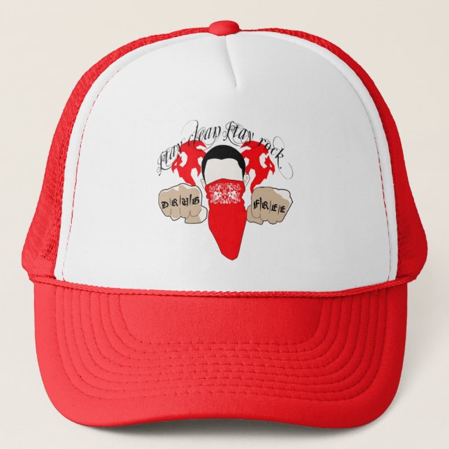 stay clean stay rock trucker hat (Front)