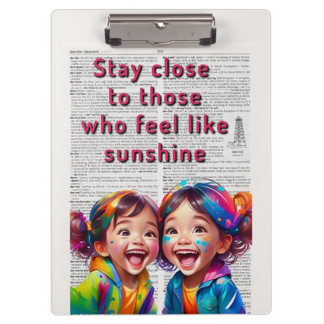 Stay Close to those who feel like Sunshine Clipboard (Front)