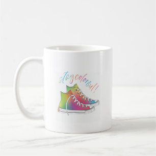 Stay Colourful Tie-dye high-top sneakers design Coffee Mug