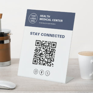 Stay Connected Medical Clinic Healthcare Logo Pedestal Sign