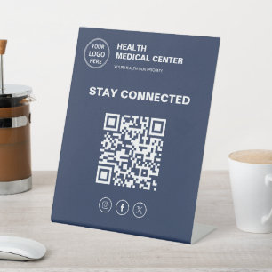 Stay Connected Medical Clinic Healthcare Logo Pedestal Sign