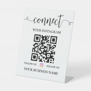 Stay Connected QR Code Sign   Instagram Follow 