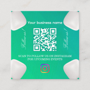 Stay Connected QR Code Sign Instagram Follow Square Business Card