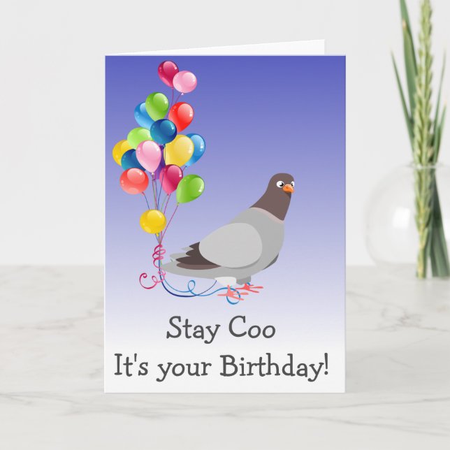 Stay Coo It's Your Birthday Pigeon Bird Card (Front)