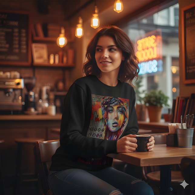 Stay Cool Abstract Portrait Sweatshirt (Creator Uploaded)
