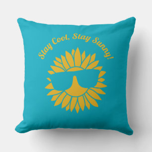 Stay Cool and Sunny Sunflower Pillow