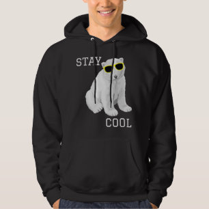 Stay Cool Cute Baby Polar Bear Cub With Sunglasses Hoodie