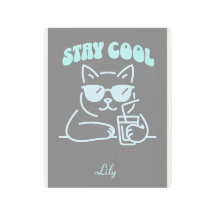 Stay cool cute funny cat custom name wall art