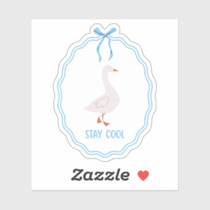 Stay Cool Cute Goose with Ribbon Frame