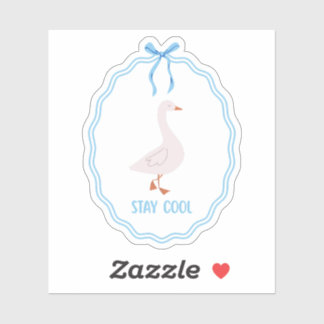 Stay Cool Cute Goose with Ribbon Frame