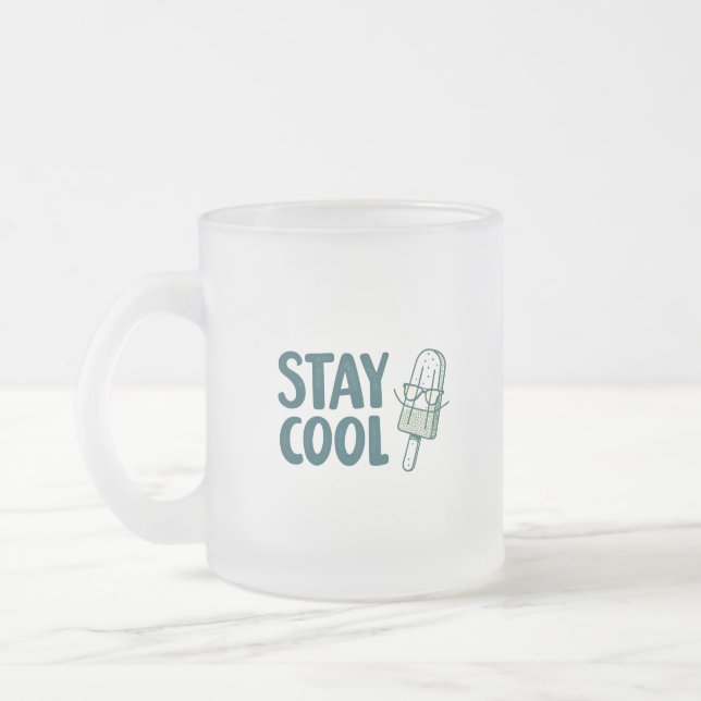 STAY COOL Frost Glass Mug (Left)