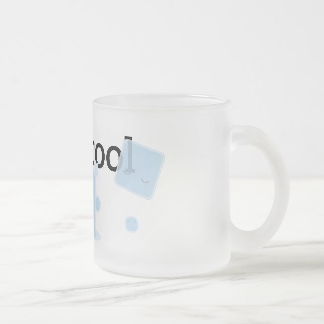 'Stay Cool' Frosted Glass Coffee Mug (Right)