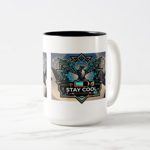 "Stay Cool – Geometric Bird Design Mug for Relaxed