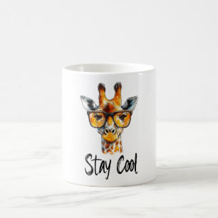 Stay Cool - Giraffe with Sunglasses Illustration Coffee Mug
