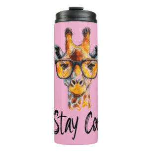 Stay Cool - Giraffe with Sunglasses Illustration Thermal Tumbler