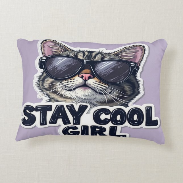 Stay Cool Girl Decorative Cushion (Back)