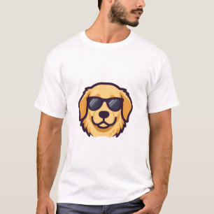 Stay Cool Golden Retriever Mascot - Bold Minimalis T-Shirt
