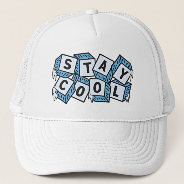 Stay Cool ice cubes Trucker Hat (Front)