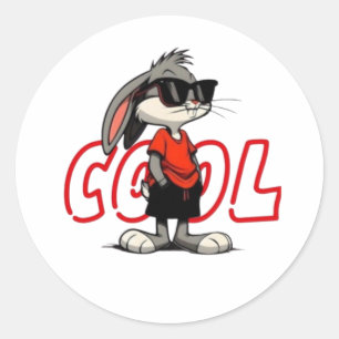 Stay cool like this bunny classic round sticker