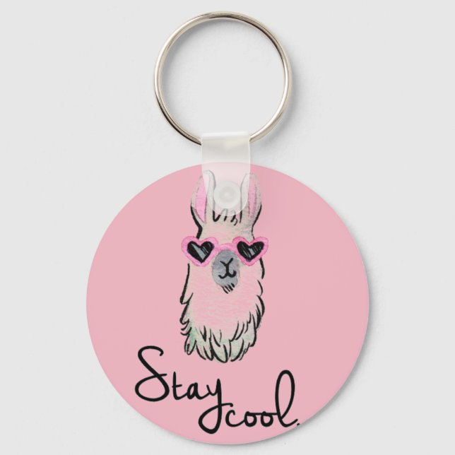 Stay Cool Llama Key Ring (Front)