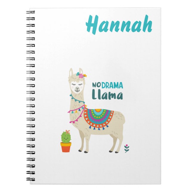 Stay Cool Llama Personnalised Notebook (Front)