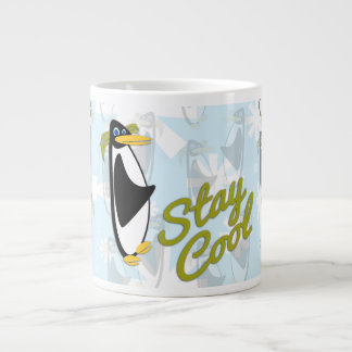 Stay Cool Penguin Pal Cute Bird Cartoon Motto Large Coffee Mug