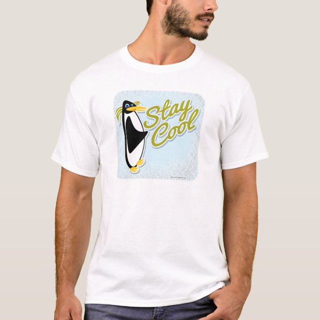 Stay Cool Penguin Pal Cute Bird Cartoon T-Shirt (Front)