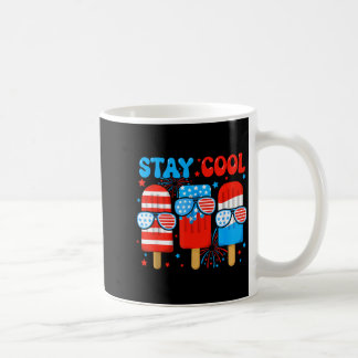 Stay Cool Popsicle Boys Men 4th July American Flag Coffee Mug