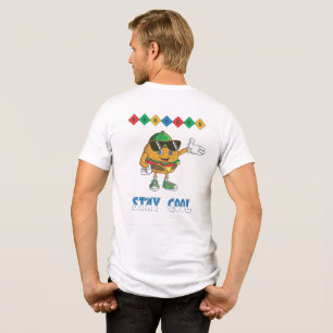 Stay Cool Retro Burger Cartoon Tri-Blend Shirt