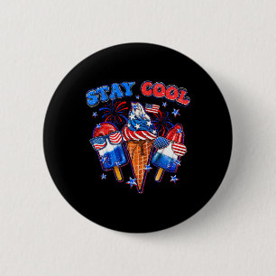 Stay Cool Rocket Pop Red White And Blue Popsicle S 6 Cm Round Badge