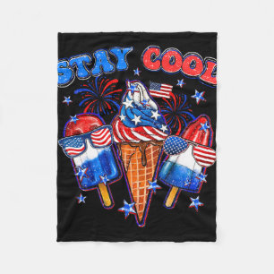Stay Cool Rocket Pop Red White And Blue Popsicle S Fleece Blanket