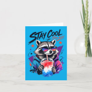Stay Cool Stay Wild Racoon Slushie Urban Art Card