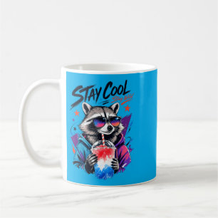 Stay Cool Stay Wild Racoon Slushie Urban Art Coffee Mug