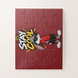 Stay Cool Street Style Rabbit Graphic – Funny Urba Jigsaw Puzzle