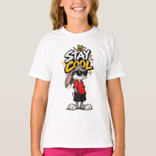 Stay Cool Street Style Rabbit Graphic – Funny Urba T-Shirt