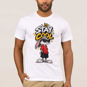 Stay Cool Street Style Rabbit Graphic – Funny Urba T-Shirt