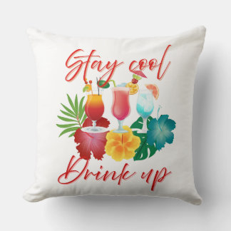 Stay Cool Throw Pillow:Quirky Home decor Cushion