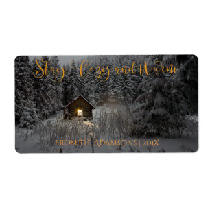 Stay Cosy And Warm Log Cabin in Snow Photo