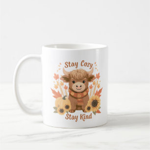 Stay Cosy Stay Kind Highland Cow Fall Coffee Mug