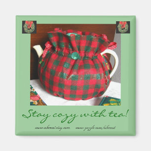 Stay Cosy With Tea Christmas Magnet