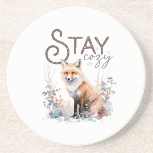 Stay Cosy Woodland Fox Christmas Coaster